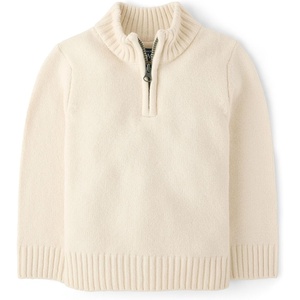 The Children’s Place Baby Boys’ and Toddler Long Sleeve Quarter Zip Pullover Sweater(Hay Stack)
