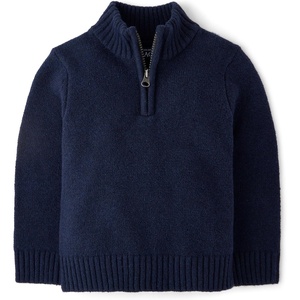 The Children’s Place Baby Boys’ and Toddler Long Sleeve Quarter Zip Pullover Sweater(Tidal)