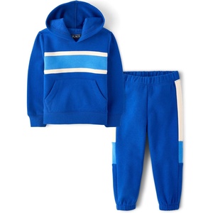 The Children’s Place Boys’ And Toddler Sweatshirt and Sweatpant 2 Piece Outfit(Quench Blue)