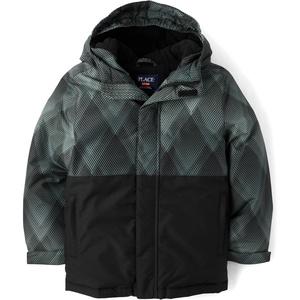 The Children’s Place Boys Heavy 3 in 1 Winter Jacket, Wind-resistant Water-resistant Shell, Fleece Inner(Black Ombre)