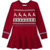 The Children’s Place Baby Girls’ and Toddler Girls’ Long Sleeve Sweater Dress(Red Ochre Fairisle)