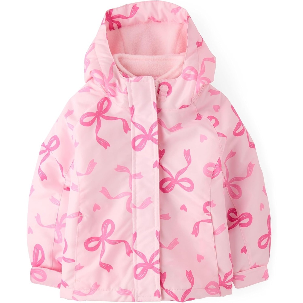 image:imageThe Childrens Place Baby Girls And Toddler Heavy 3 in 1 Winter Jacketwindresistant Waterresistant Shellfleece InnerPink Bows