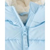 The Children’s Place Baby Girls’ and Toddler Girls’ Medium Weight Wind-Resistant, Water-Resistant Puffer Jacket(Blue Bubble)