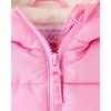 The Children’s Place Baby Girls’ and Toddler Girls’ Medium Weight Wind-Resistant, Water-Resistant Puffer Jacket(Perfect Pink)
