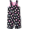 The Children’s Place,Baby Girls,and Toddler Snow Bib Overall Ski Pants,Black Hearts,3T