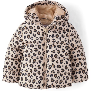 The Children’s Place Baby Girls’ and Toddler Girls’ Medium Weight Wind-Resistant, Water-Resistant Puffer Jacket(Leopard)