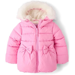 The Children’s Place Baby Girls’ and Toddler Girls’ Medium Weight Wind-Resistant, Water-Resistant Puffer Jacket(Perfect Pink)