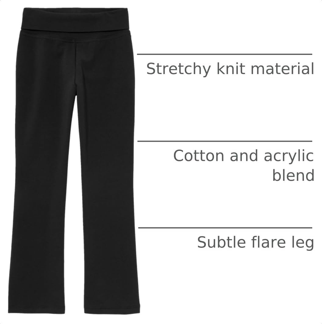 image:imageThe Childrens Place Girls Active Foldover Waist PantsBlack Single