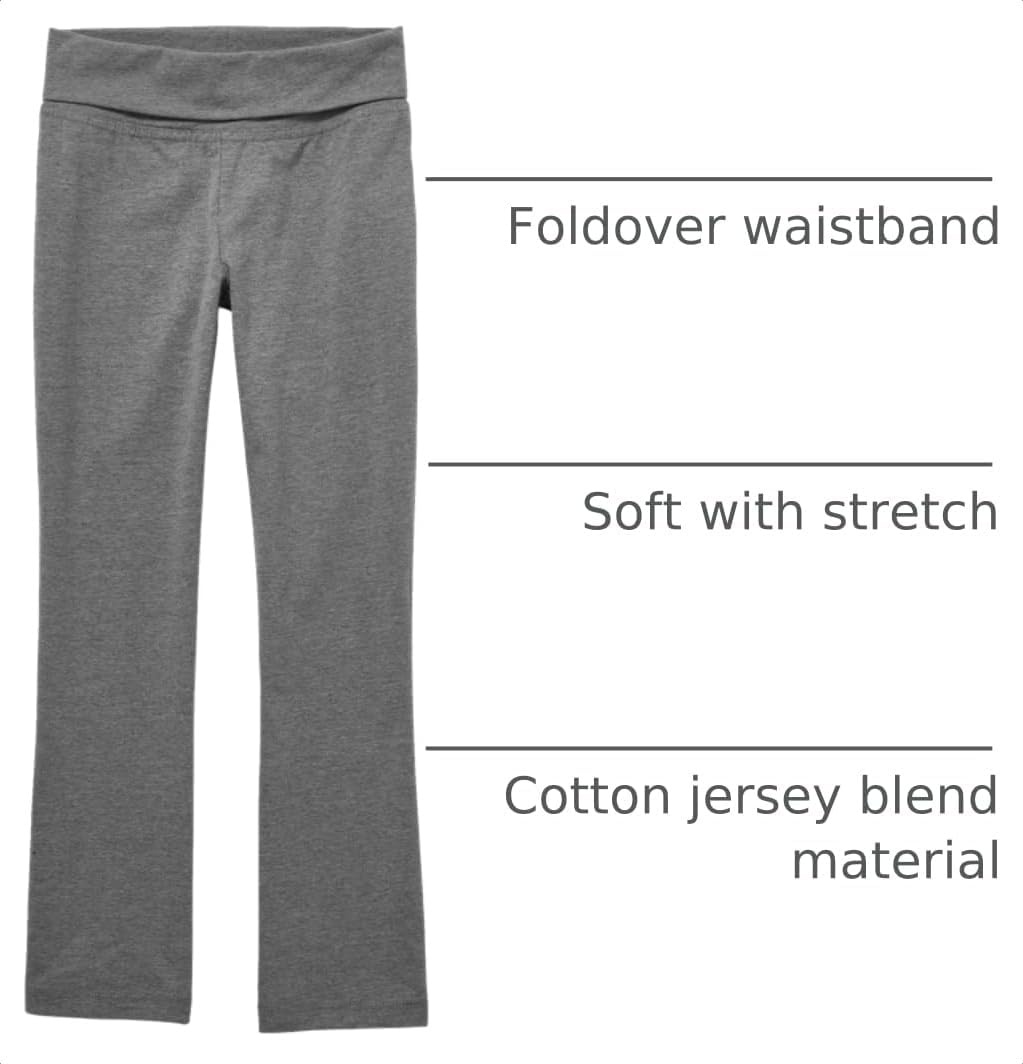 image:imageThe Childrens Place Girls Active Foldover Waist PantsHeather Gray Single