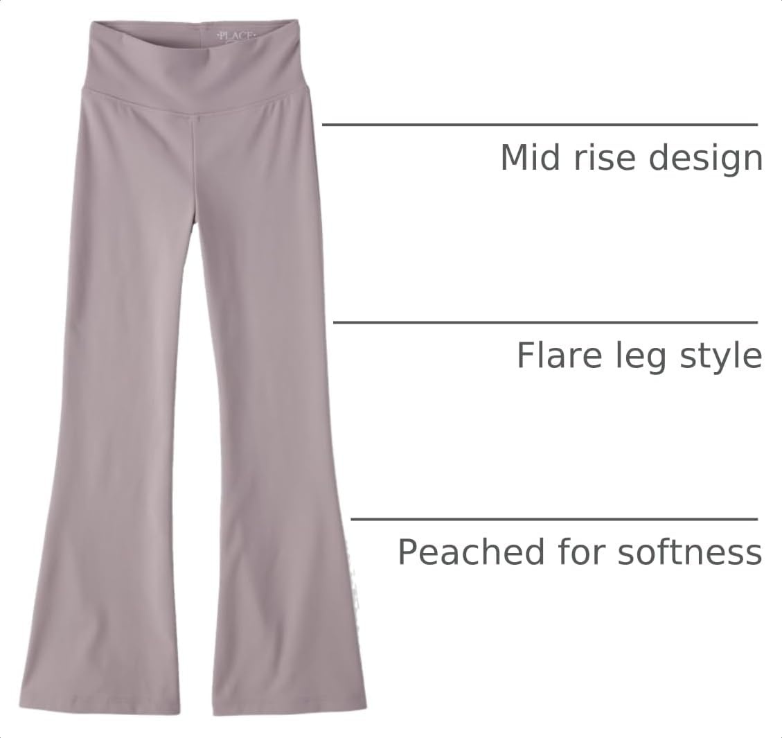 image:imageThe Childrens Place Girls Active Foldover Waist PantsSoft Violet Flare