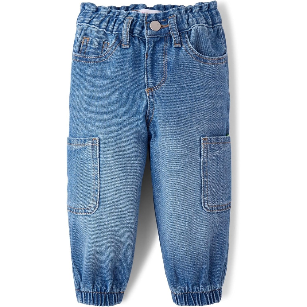 image:imageThe Childrens Place Baby Girls and Toddler Jogger JeansMina Wash Cargo