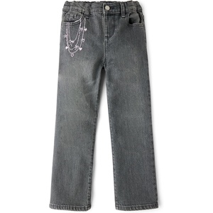 The Children’s Place Baby Girls’ and Toddler Wide Leg Jeans(Light Grey)
